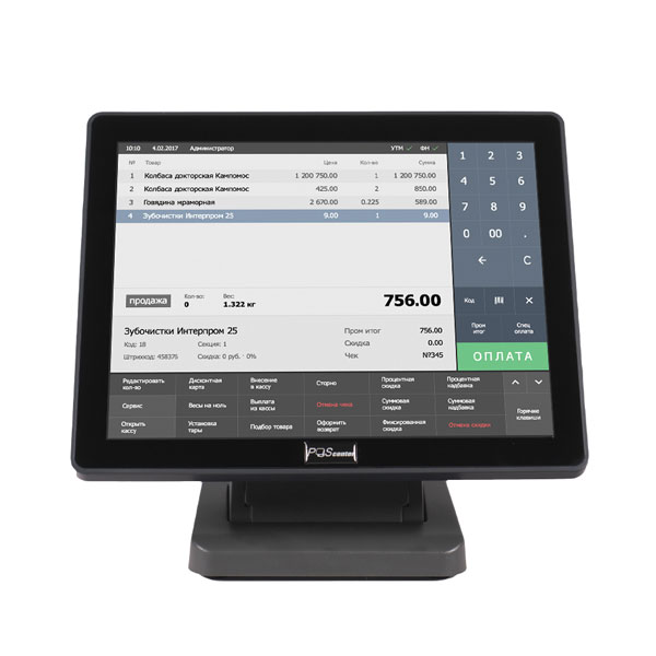 монитор сенсорный 15" poscenter eva-150 pro (15", 1024х768, pcap, vga, hdmi, без msr) (3567)